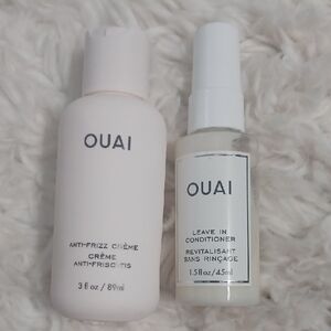 OUAI Anti-Frizz Crème & Leave-In Conditioner Set - Pale Pink & Clear